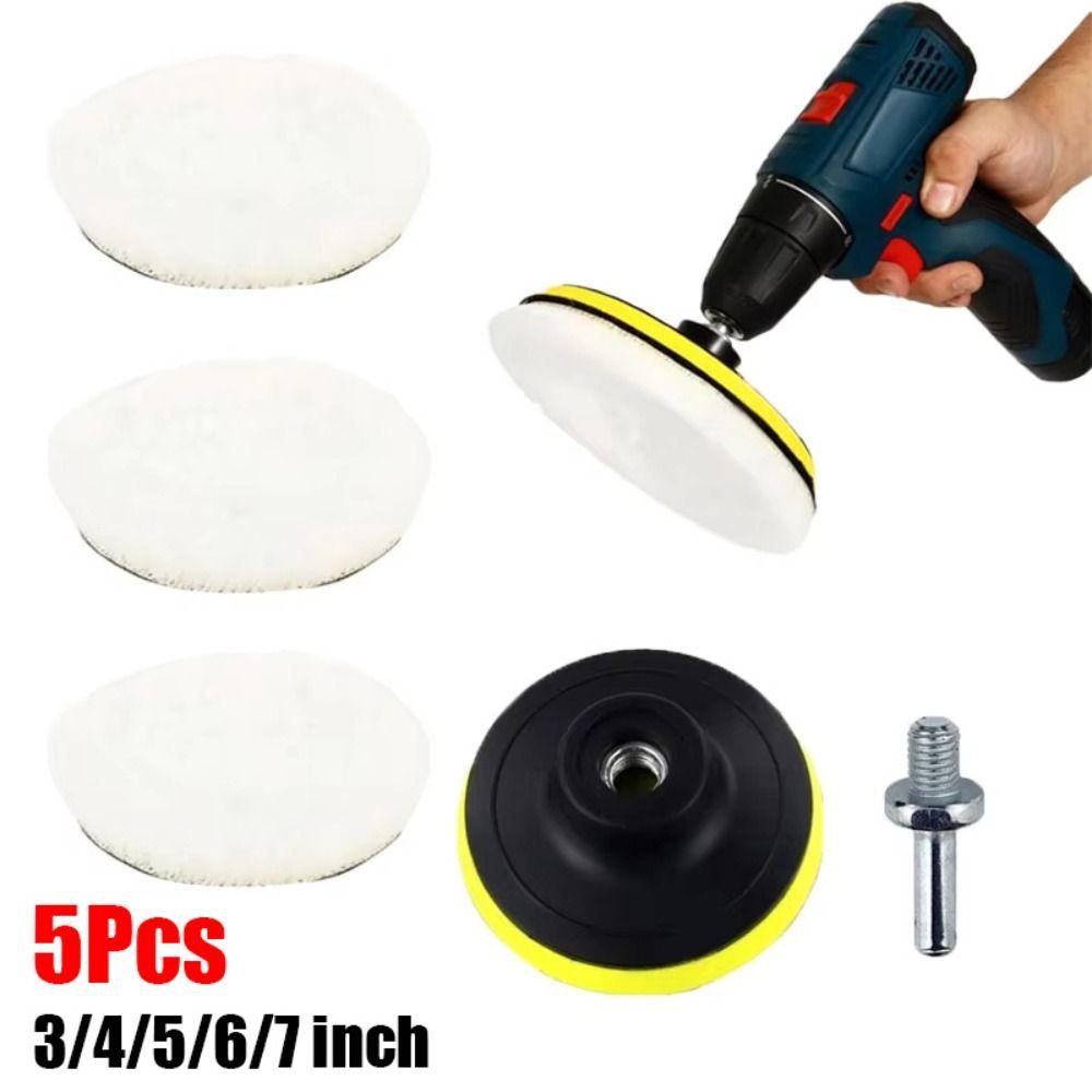5Pcs 3/4/5/6/7 inch Car Waxing Sponge Disk  for Polisher Machine Auto Paint Care