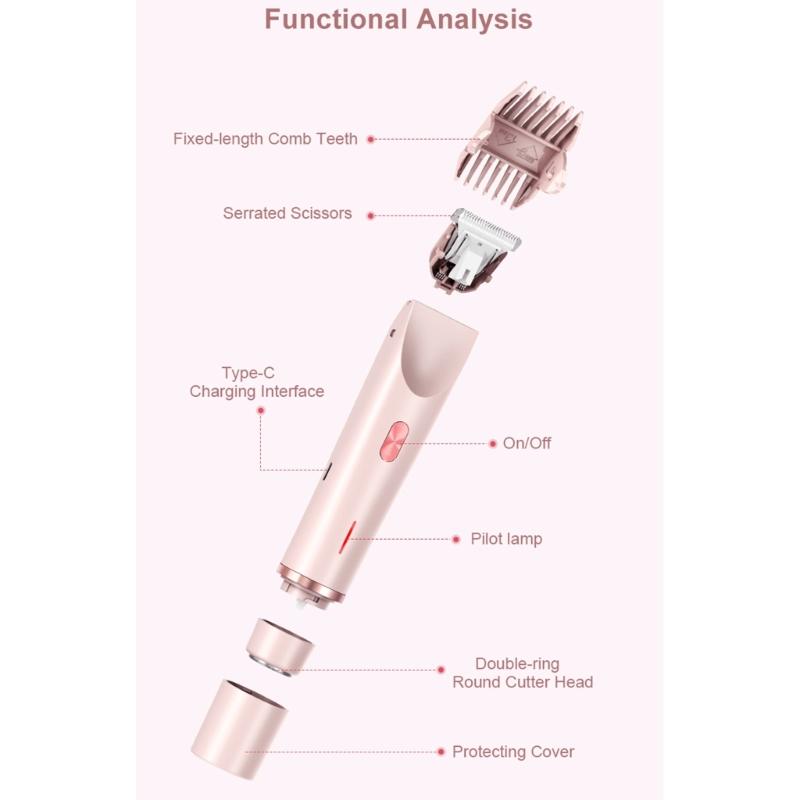 Cordless Lady Shavers With LCD Screen 2 In 1 Design Precisions Trimming Blades For Sensitives Areas Silents Personals Grooming Tool