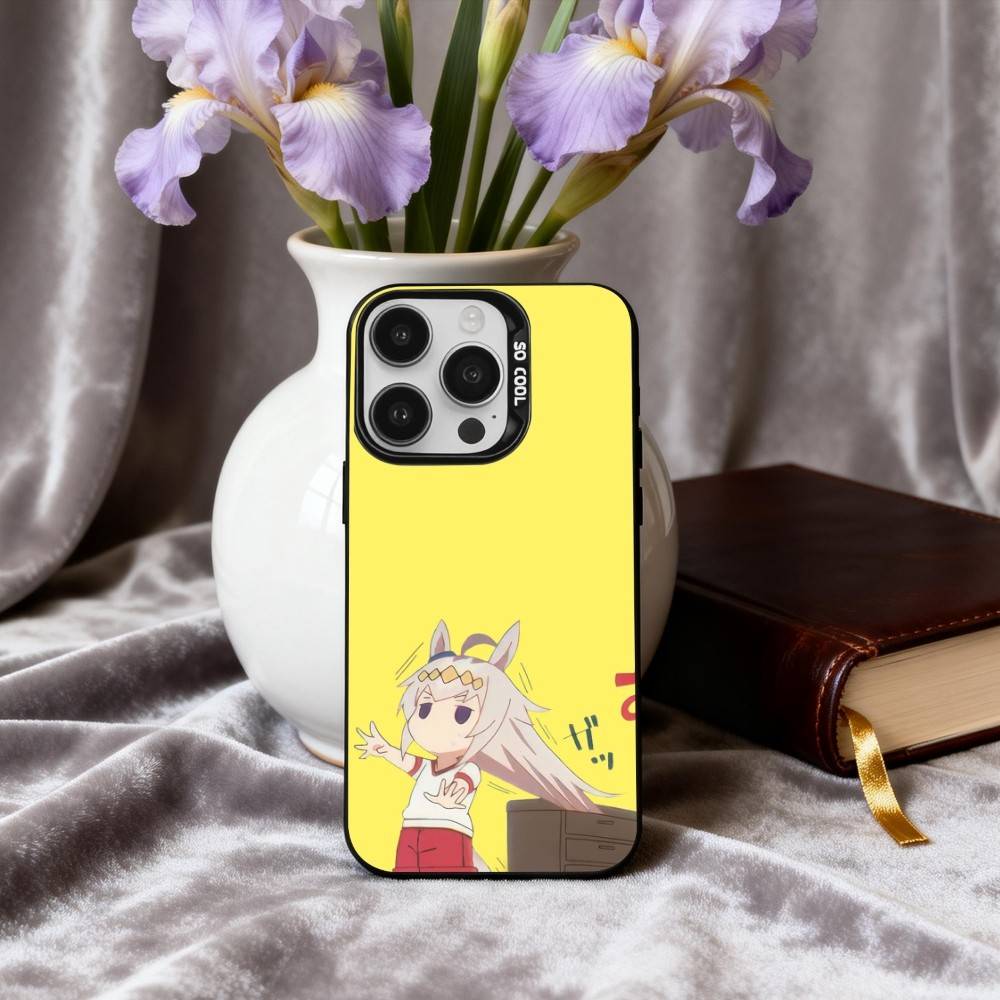 U-Uma Musume Pretty Derby O-Oguri Cap Phone Case For iPhone17,16,15,14,13,12,11 Plus,Pro Max Black Candy silver phone case