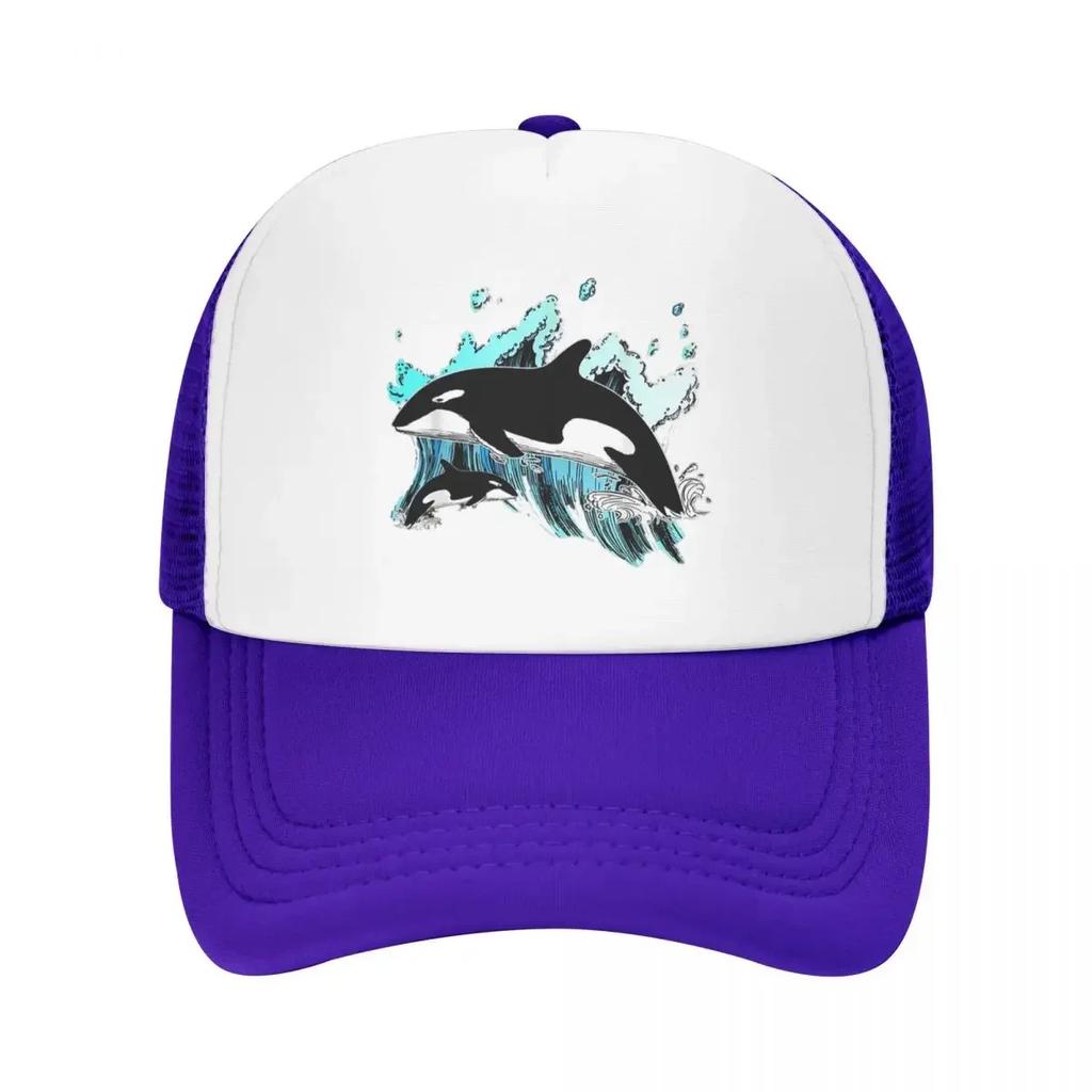 Orca Aquatic Sea Ocean Top Tees Killer Whale Cap Casual Mesh Baseball Caps Adjustable Hat Hip Hop Summer Unisex Baseball Hats