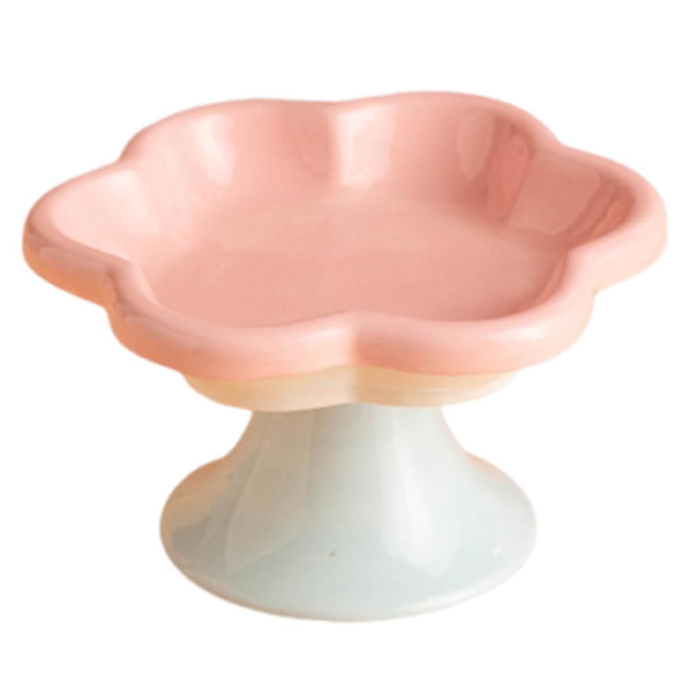 

Керамическая миска для кошек с защитой шеи, нескользящий контейнер для еды и воды для собак, миска для домашних животных на высокой ножке, тарелка для воды синий/розовый