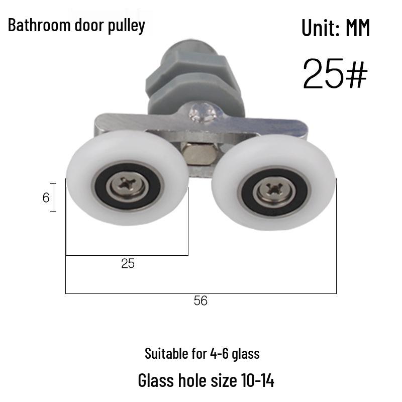 Vintage Arc Shower Room Sliding Glass Door Dual Wheel Pulley
