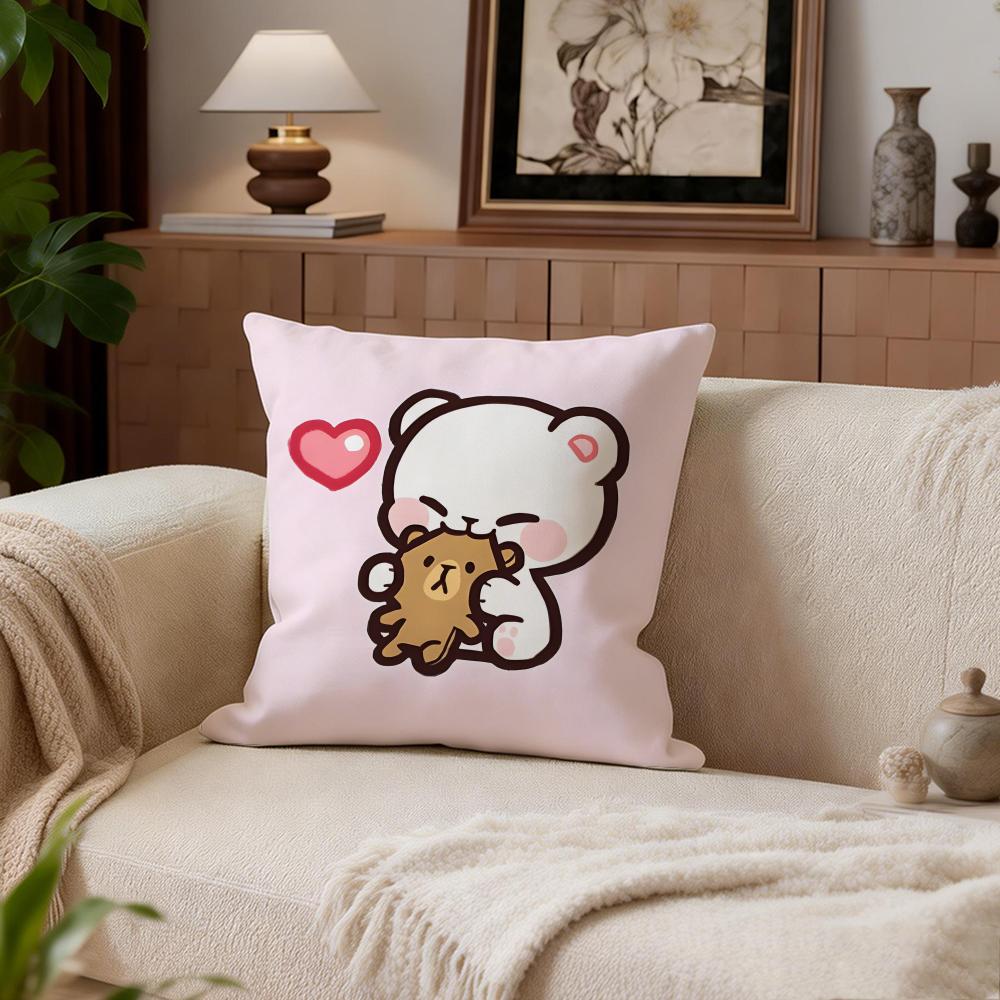 Cute Milkbear Cushion Cover Cushion Cover Set 4Pcs 50x50 45x45 40x40 Pillowcase Decorative Sofa Home Decor