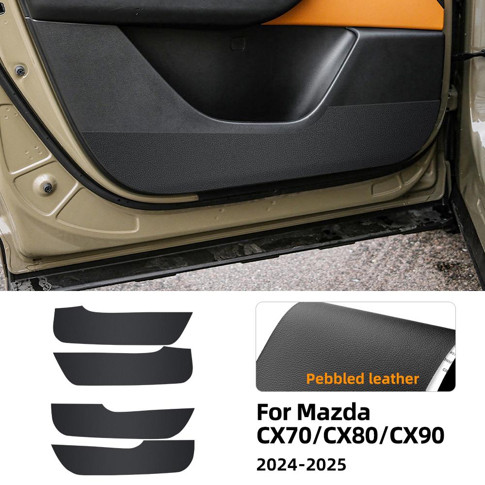 For Mazda CX70 CX80 CX90 CX-70 CX-80 CX-90 2024 2025 Suede Door Anti-kick Sticker Pad Interior Trim Mat Accessories