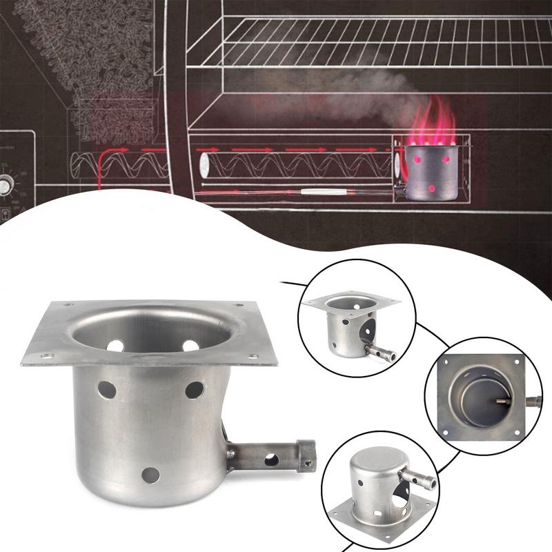 Stainless Steel Fire Burn Pot Replacement Parts with Screws for Pellet Grill Burner Motor Smoker Grill Accessories supplies