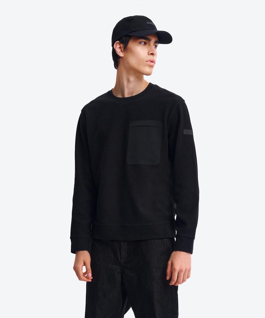 Aigle Men'S Crew Neck Pullover Fleece Aaw25Mfle002Noi
