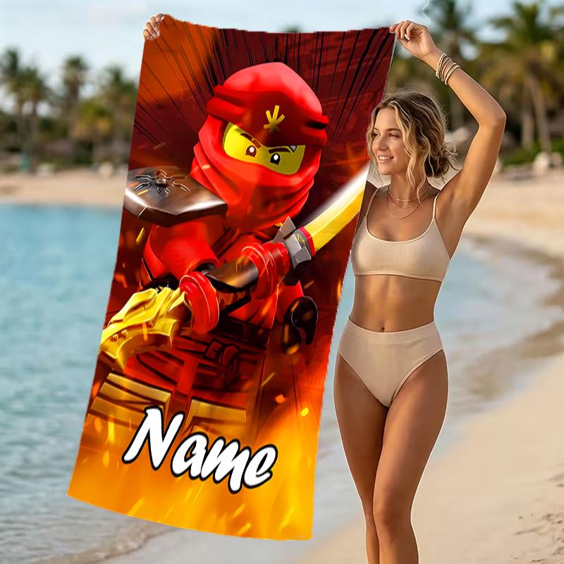 Customizable personalized beach towels Lego Ninjago themed designs.Suitable for the beach, yoga, sports;ideal as beach accessories