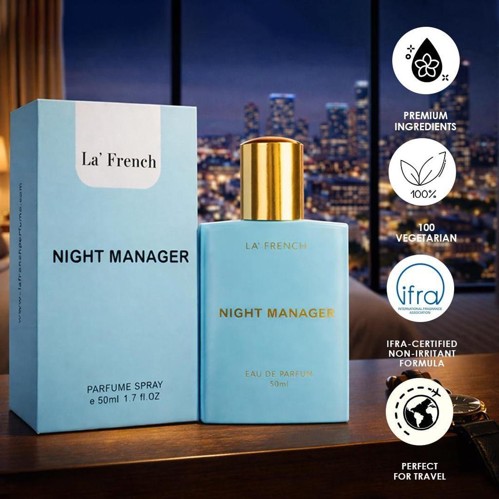La French Night Manager Unisex Perfume 50ml |Luxury Fragrance for Men & Women | Premium Perfume with Lavender, White Musk & Bergamot Notes