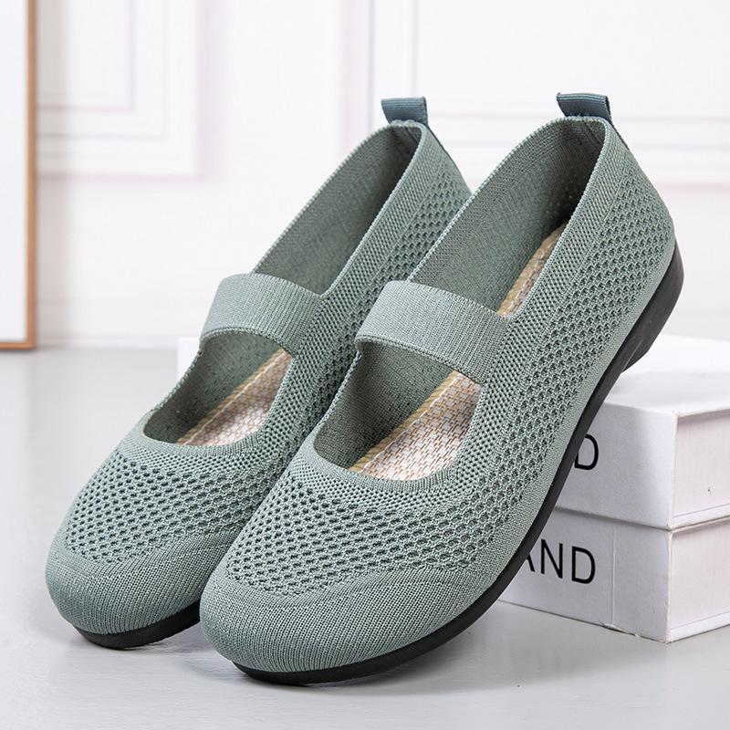 Sommarskor för kvinnor, slip-on, andningsaktiva, mjuk sula - Lågskurna, perforerade för komfort