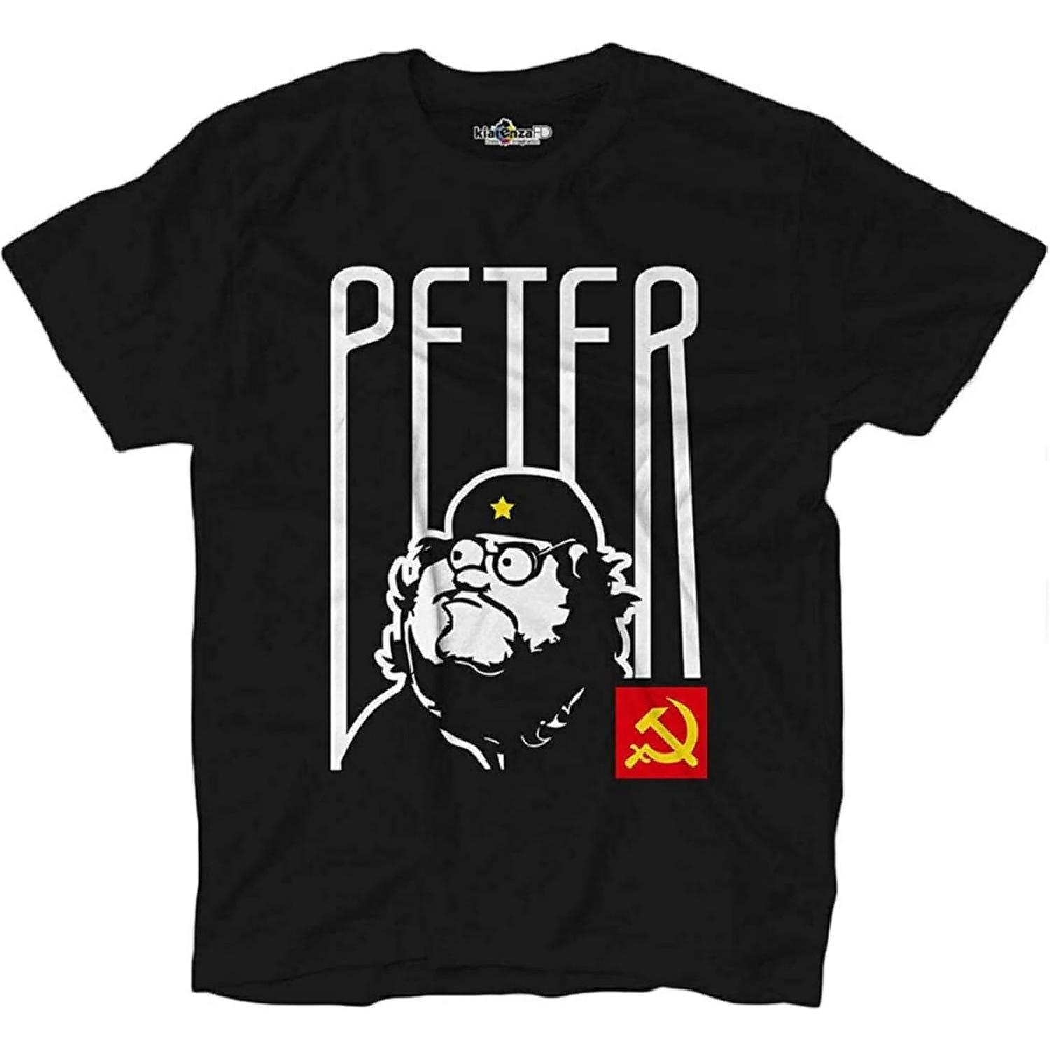 PizzaFaners Communist Peter Cartoon Griffin Cartoons Fun Men T-Shirt Graphic Unisex Black Tee Shirt XXXXXL разноцветный