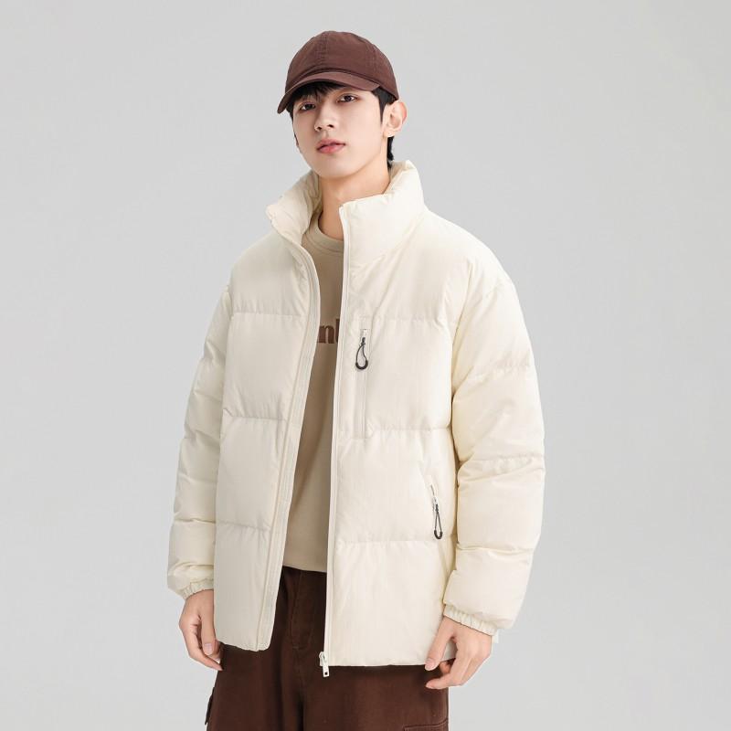 Men Women Winter Down Jacket Warm Thick Stand Collar Casual Loose Fit Duck Puffer Coat