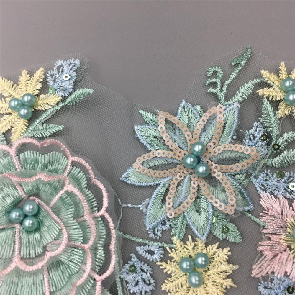 Clothing Accessories Three-Dimensional Flower Imitation Pearl Lace Sequin Lace Collar Embroidery Decoration Diy Clothes Accessories