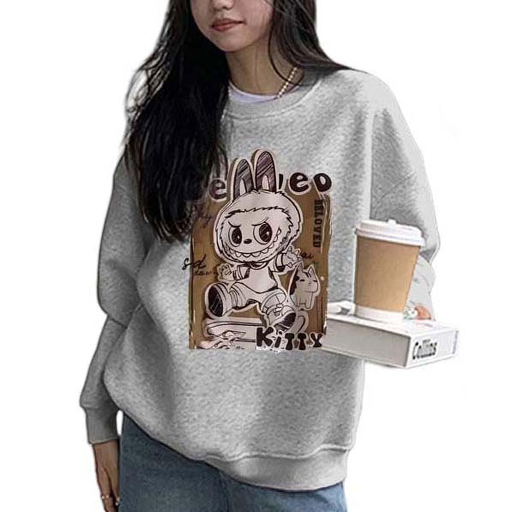 Women's Labubu Cloth Pullover Long-sleeved Sweatshirt Loose and Comfortable Style Labubu Cloth Clothing S-4XL