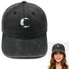 Snake wrap moon embroidery baseball cap washed retro dad hat personality hip hop men's and women's casual hat tide