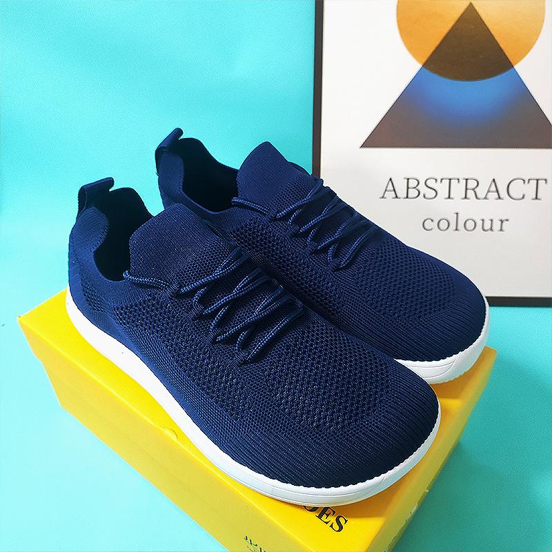 Low Cut Sports Shoes for Men Trendy Mesh Fabric with Lace Up Breathable Flat Shoes 2025 Breathable Outdoor White Jogging Shoes