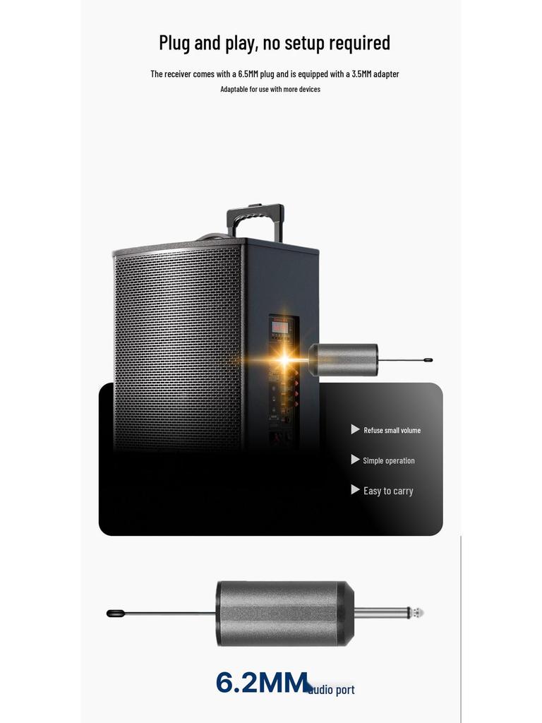 YY801 High Power Handheld Wireless Microphone Set for Home KTV & Outdoor Performance