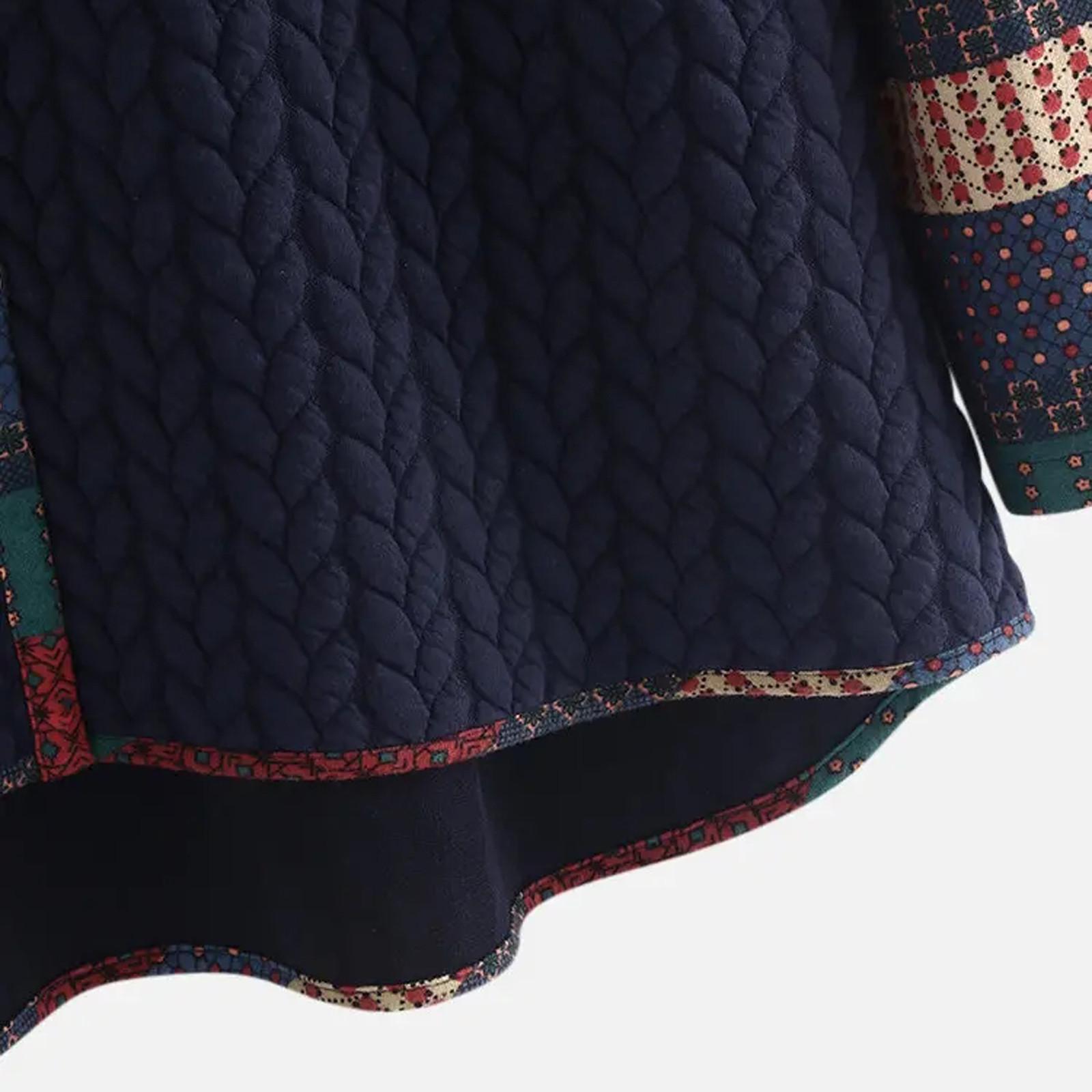 Женская мода в стиле ретро с принтом и пуговицами — фото 6