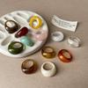 Artistic Retro Geometric Resin Ring - High-End Versatile Fashion Jewelry