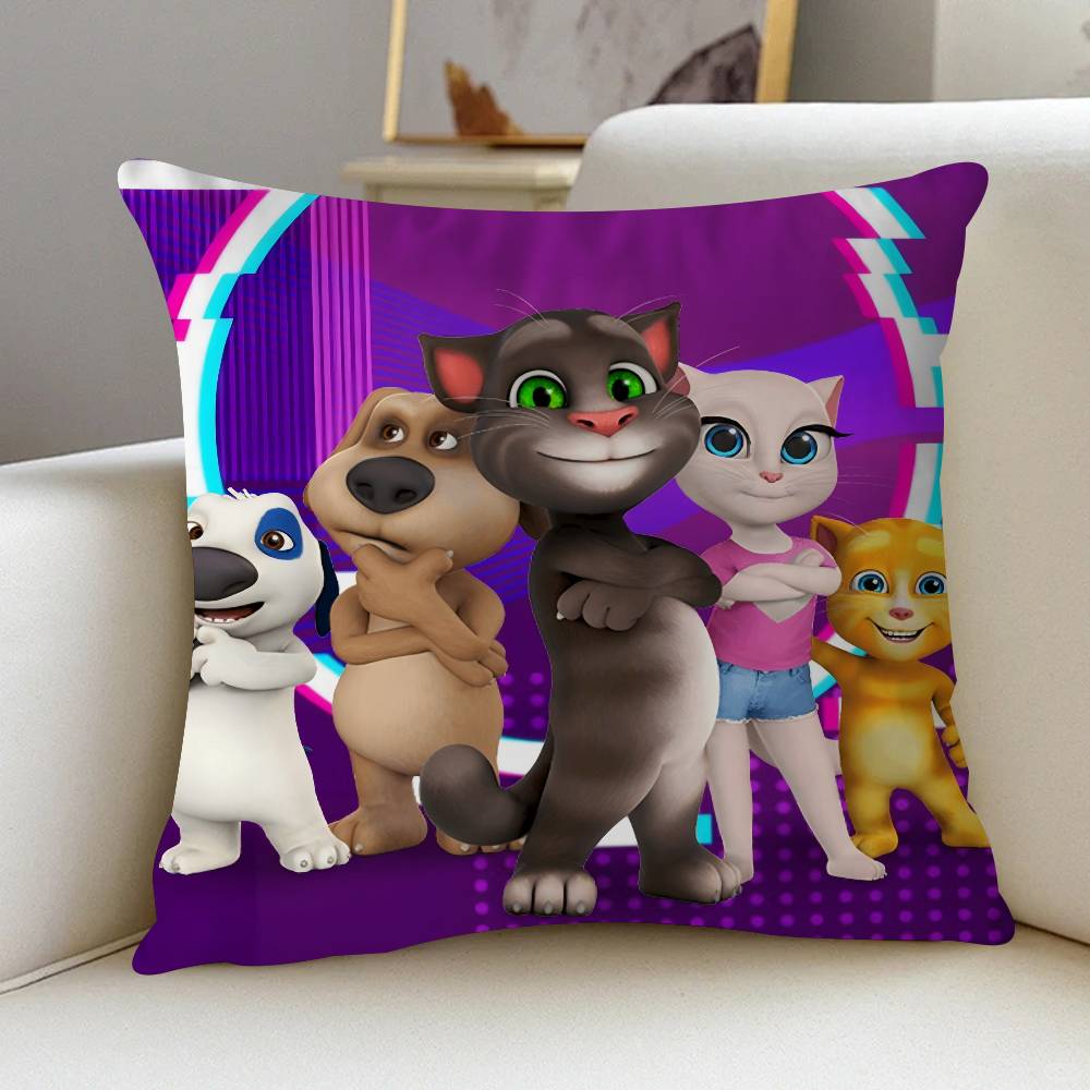 Talking Tom And Friends Maple Design Cushion Cover Happy Autumn Harvest Decor Holiday Decorati Pillow Cover
