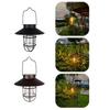 1 Pack Hanging Solar Lights Lantern Lamp with Shepherd Hook, Metal Waterproof Edison Bulb Lights for Garden Outdoor Pathway