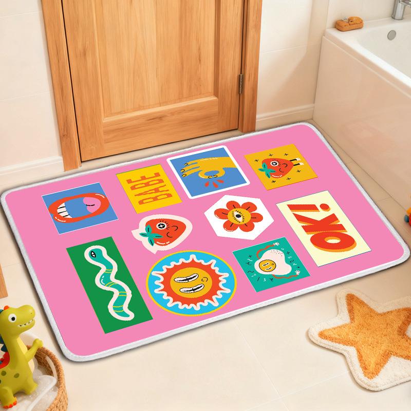 Entrance Door Mat Bathroom Carpet Anti Slip and Absorbent Floor Mat Household Foot Mat Door Anti Slip Mat