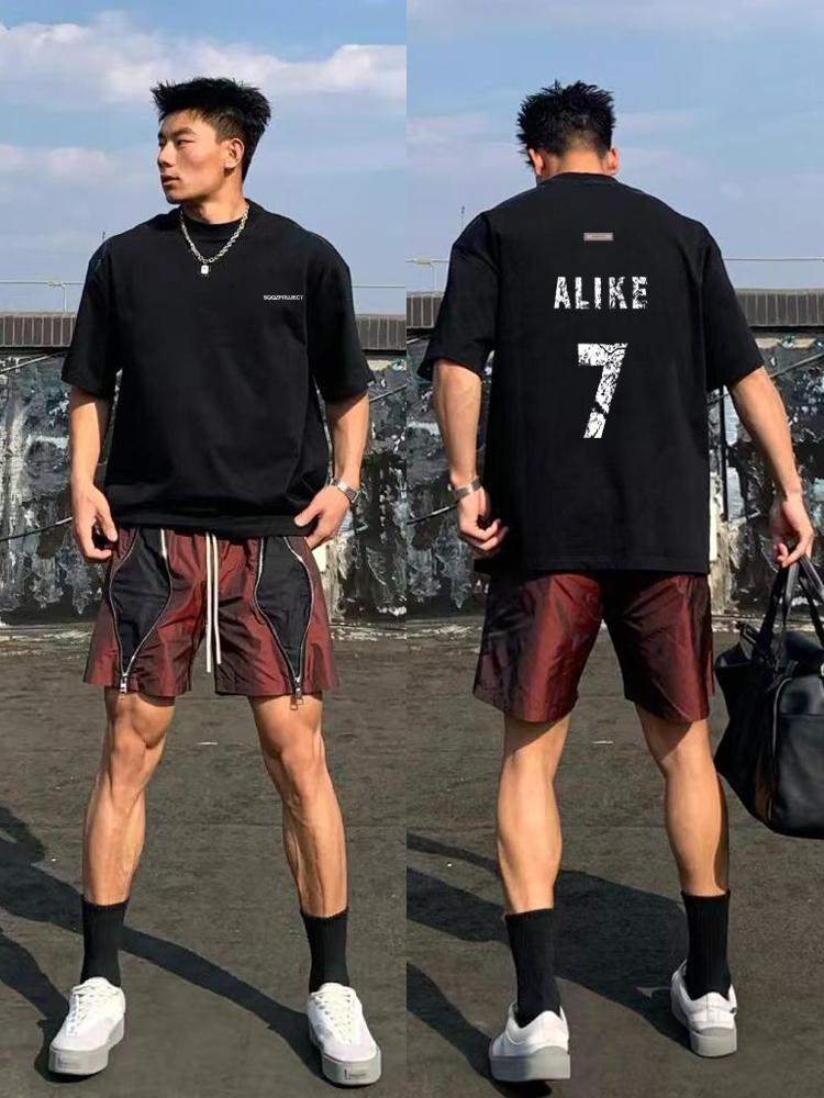 

American Retro High Street Oversize Loose Short-sleeved T-shirt Men s StreetRuffianHandsomeCasualVersatilePure Cotton Top Summer 4XL