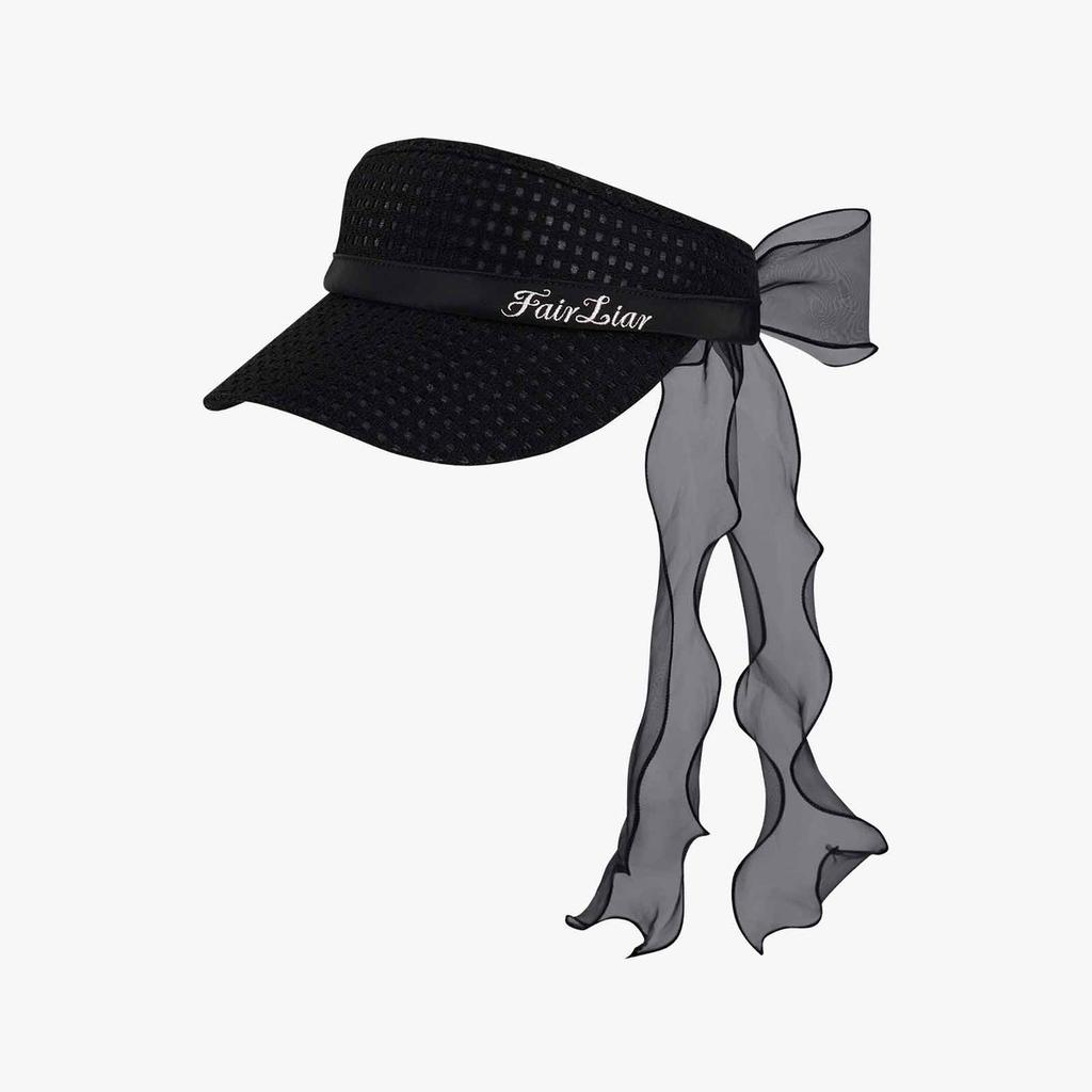 FAIRLIAR GOLF Organza Ribbon Mesh Visor (Black)