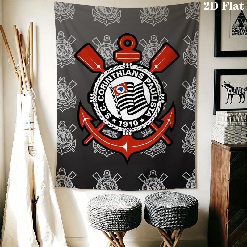 Corinthians Paulista Wandteppich Ästhetisches Wandbehang Gedruckter Stoffdecke Dekorative Wandteppiche für Schlafzimmer Wohnzimmer Heimdekoration