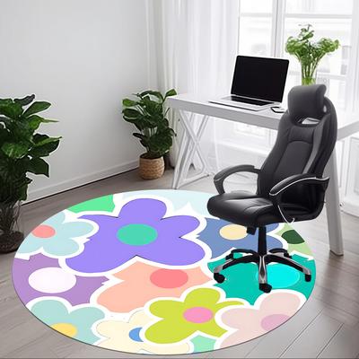1pc Floral Pattern Chair Carpet for Office - Durable, Ideal for Chair Mats, Stylish & Functional Decorative Rug Yy260203046