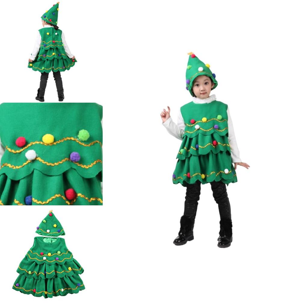 Hochwertige Weihnachtsbaum-Kleidung für Kinder Gestreiftes Design Perfekt für Rollenspiele