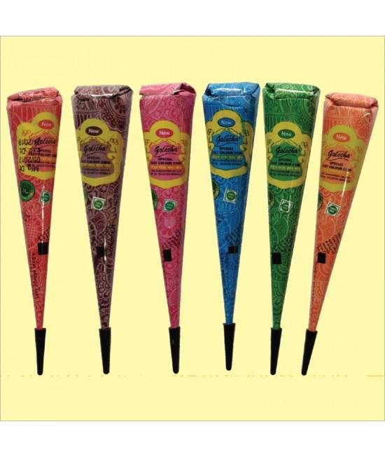 Golecha Multi Color Henna Cone 12 CONE