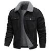 Men's Suede Fleece Lined Casual Jacket, Autumn & Winter Loose Fit Plus Size Warm Outerwear