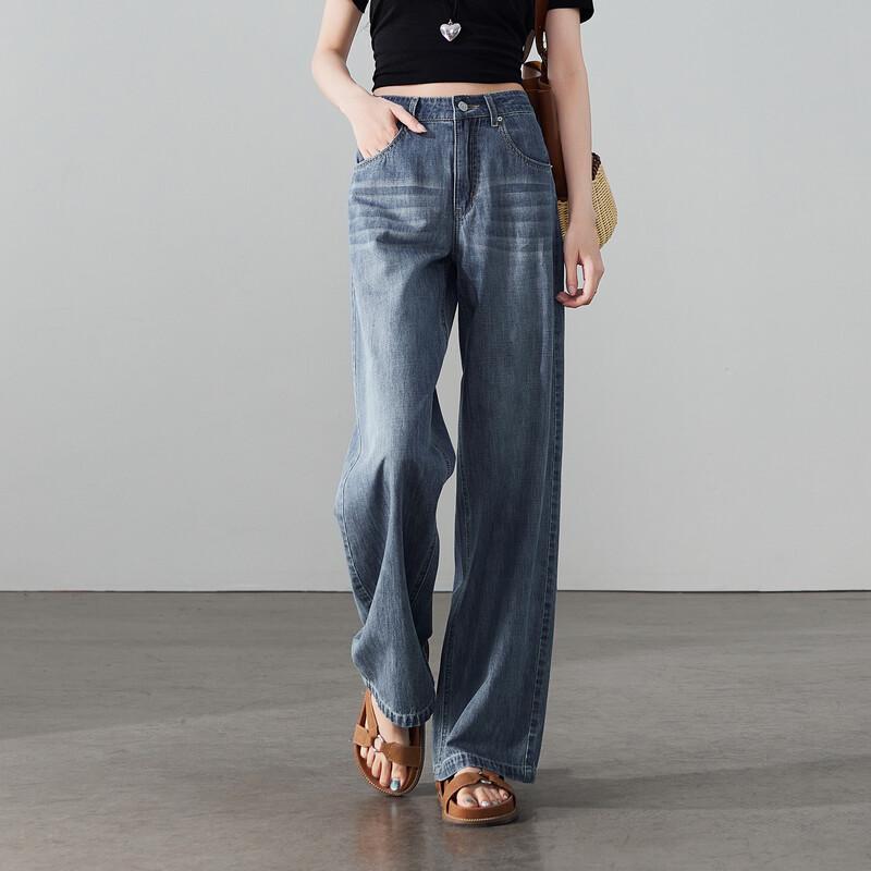 SOFSIL Women s Retro Cotton Linen Wide Leg Jeans 28/L