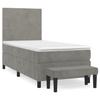 Vidaxl Letto Continentale Con Materasso, Grigio Chiaro, Velluto, 80X200 Cm