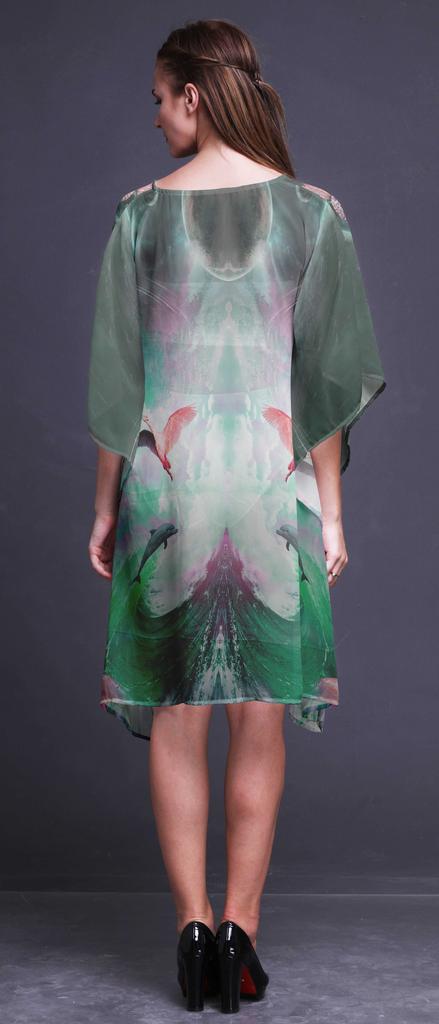 Phagun Ladies Kaftan Holiday Loungewear Midi Dress Beach Coverup-4X-5X