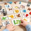 Montessori Wooden Spell Word Game Letter Cognitive Card Matching Games Early Learning Education Educational Toys For Children