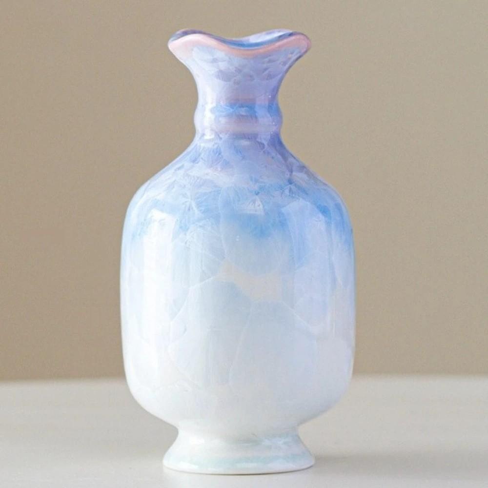 Gradient Glaze Plant Pot Ornament Aesthetic Hydroponic Vase Creative Ceramic Vase Bedroom синий