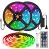 DIY Warm White/RGB 5050 Color Changing LED Flexible Strip Light Waterproof for Home Kitchen Bed 44 Key Remote USB PVC