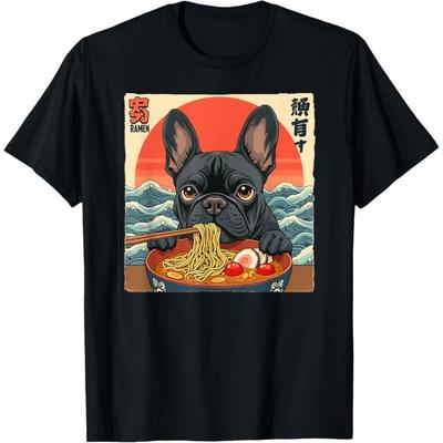 French Bulldog Frenchton Terrier Ramen Noodle Dog Funny T-Shirt