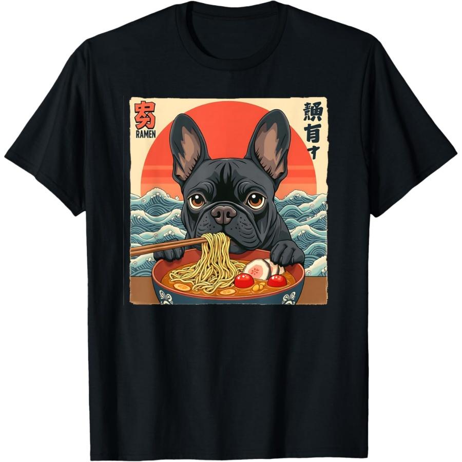 Французский бульдог Френчтон Терьер Собака Рамен Смешная Футболка S