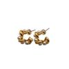 Design Sense French Retro Pearl Twist Earrings Fashion Versatile Temperament Commuting Light Luxury Metal Earrings Women