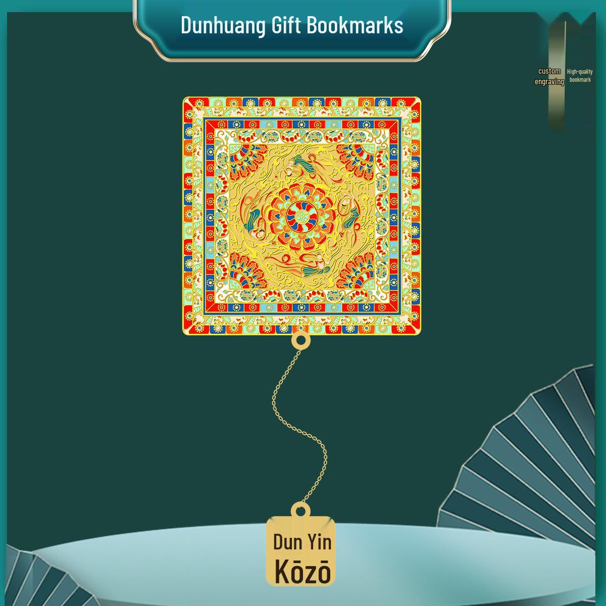 Flying Apsaras Dunhuang Ceiling Fresco Metal Bookmark - Chinese Cultural Souvenir Gift