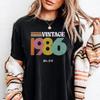 Vintage 1986 Unisex Shirt Personalized Gifts Women 40th Birthday for Mom for Her All-match Casual Style Printed T-shirt Tops