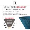 COFIL Flow Wave Ceramic Coffee Filter with Dripper Base, Peacock Green, Made In Japan, 13904301