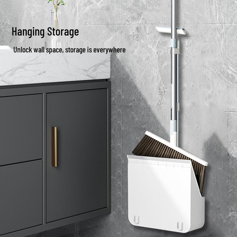 Exclusive Foldable Spring Broom & Dustpan Set - Extra Large, Soft Bristles, Non-Stick, Best Seller