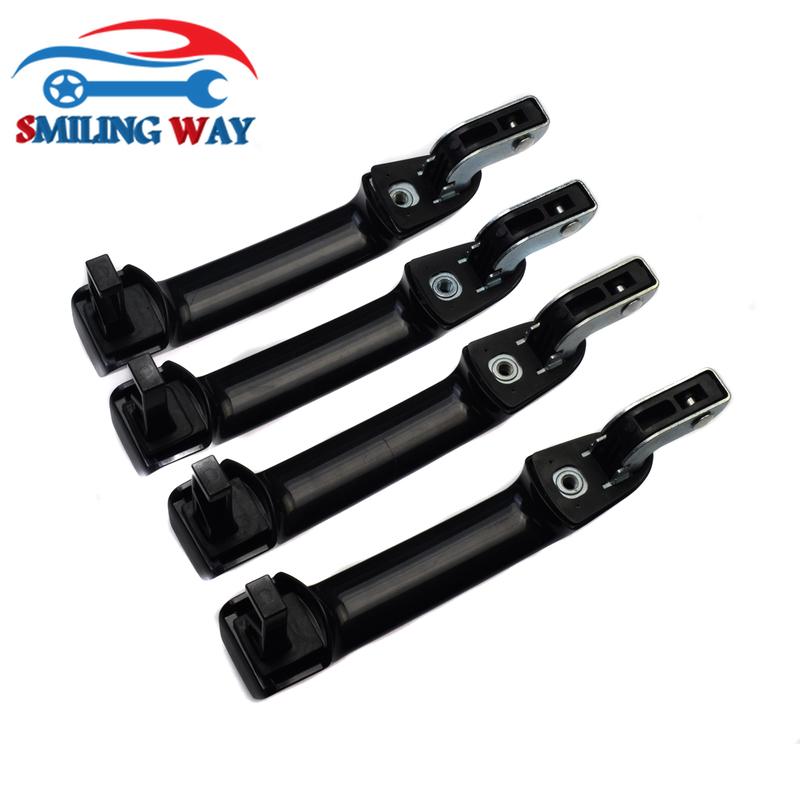 4 Pcs Black Car Outside Door Handle For Hyundai Accent 1.6L 2006 2007 2008 2009 2010 Front Rear Left Driver & Right Passenger