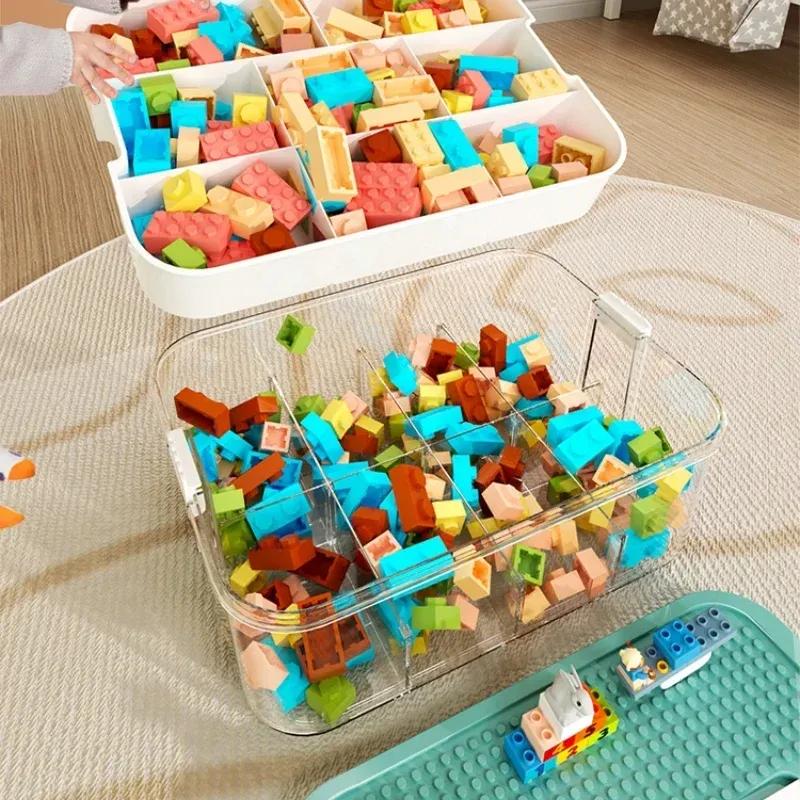 Kunststoff-Aufbewahrungsbox für Lego Kinder Puzzle Bausteine Behälter Sortierkasten Kinderzimmer Spielzeug-Organizer