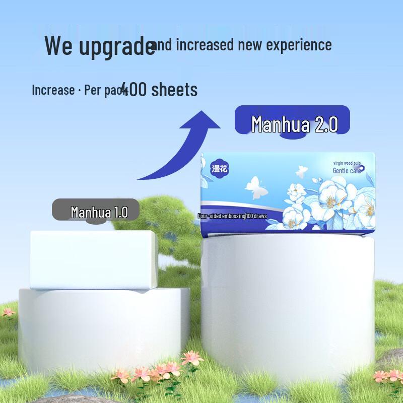 Manhua Blue Camellia Facial Tissues