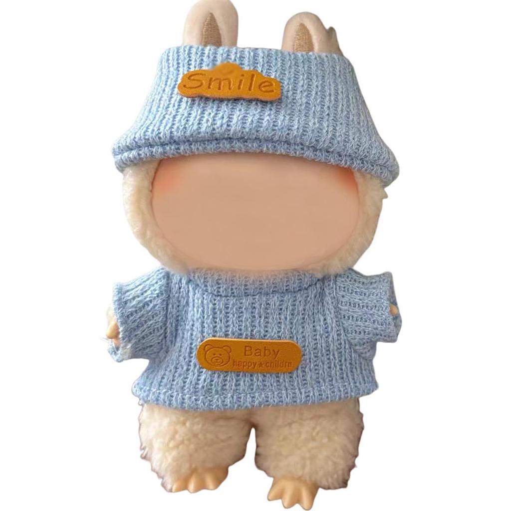 17cm Plush Doll Clothes and Accessories for Labubu Doll 6.7'' Kawaii Doll Cartoon Cute Clothes Dolls Christmas Gift