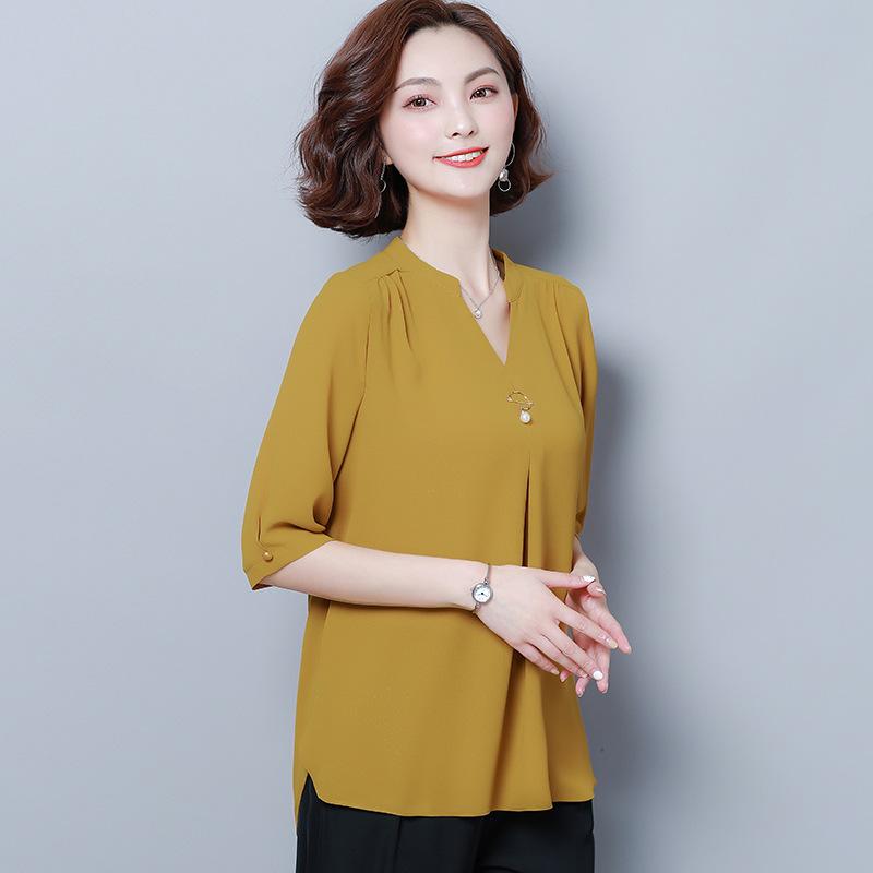 Women's Summer V-neck Short Sleeve Casual Breathable Short Sleeve